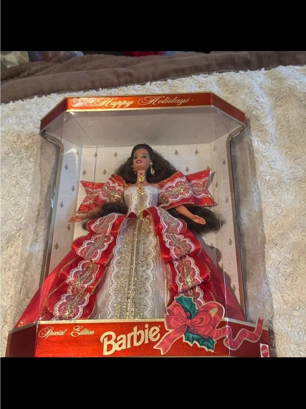BARBIE 1997 Happy Holidays Misprint Green Eyed Hallmark Keepsake NEW! Rare ❤️